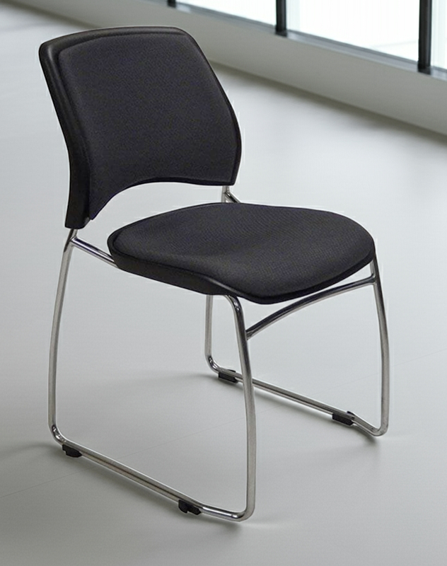 Padded Ganging Office Stacking Chairs, 300-Pound Capacity