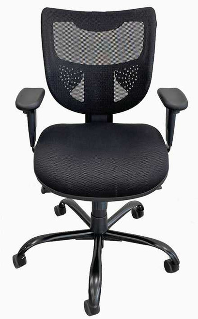 24/7 400 Lbs. Capacity Multi-Function Black Mesh Office Chair w/Adjustable Sliding Seat Depth