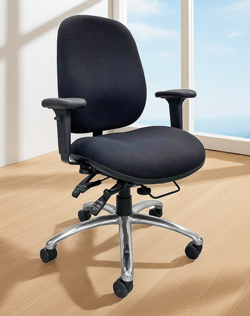24 Hour 400 Lbs. Capacity Multi-Shift Intensive Use Ergonomic Chair in Black