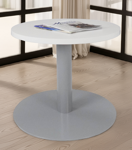 24" Round Metal Disc Base Waiting Room Table
