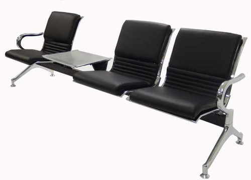 3-Seater Upholstered Beam Seating w/Magazine Table