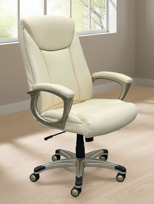 300-Lb. Capacity High Back Chair with Cream Leather