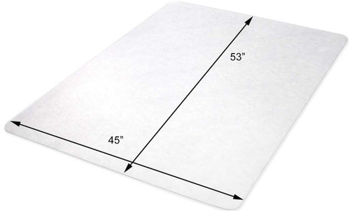45" x 53" Non-Studded Beveled Chair Mat for Hard Floors