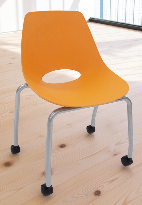 300-Pound Capacity Molded Plastic Chairs With Wheels