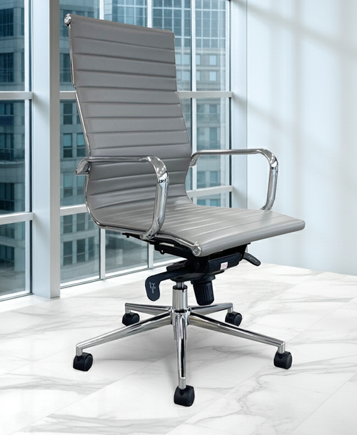 Contemporary Classic High Back Leather Office Chair
