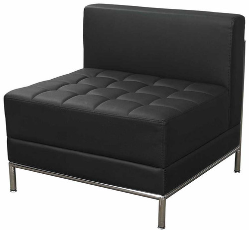 Modular Black Tufted Armless Chair
