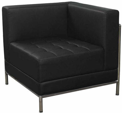Modular Black Tufted Corner Chair