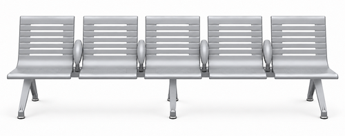 Aero Steel Public Beam Seating Series - 5-Seat Beam Seater in Gray Mist