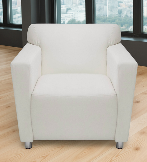 Cream Leather Lobby Seating Series - Cream Leather Club Chair