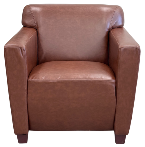 Saddle Brown Leather Lounge Club Chair