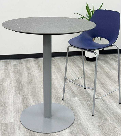 36"R Sintered Stone Standing Height Disc Base Table