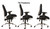 24 Hour 400 Lbs. Capacity Multi-Shift Intensive Use Ergonomic Chair in Black