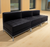 Modular Black 3-Seat Tufted Armless Sofa
