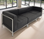 Modular Black 3-Seat Tufted Sofa
