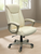 300-Lbs. Capacity High Back Receptionist Chair with Cream Leather & Champagne Frame