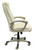 300-Lbs. Capacity High Back Receptionist Chair with Cream Leather & Champagne Frame