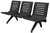 Aero Steel Public Beam Seating Series - 3-Seat Beam Seater in Black Shadow