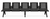 Aero Steel Public Beam Seating Series - 5-Seat Beam Seater in Black Shadow