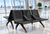 Aero Steel Public Beam Seating Series - 5-Seat Beam Seater in Black Shadow