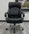 500 Lbs. Capacity Black Leather Big & Tall Executive Chair with Herringbone Stitching
