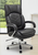 500 Lbs. Capacity Black Leather Big & Tall Executive Chair with Herringbone Stitching