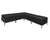 Five Piece Black Vinyl Modular L-Shaped Bench