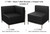 Modular Black Tufted L-Shaped Sofa