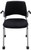 300 Lbs. Capacity Black Padded Mobile Stacking Chair with Armrests