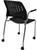 300 Lbs. Capacity Black Polypropylene Mobile Stacking Chair with Armrests 300 Lbs. Capacity Black Polypropylene Mobile Stacking Chair with Armrests