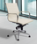 Contemporary Leather Swivel Guest Chair on Glides