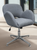Gray Fabric Low Back Retro Swivel Guest Chair