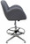 Retro Gray Fabric Low Back Swivel Stool w/23" - 32"H Seat Height