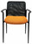 Set of 4 Mesh Stacking Chairs with Orange Seats