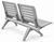 Aero Steel Public Beam Seating Series - 2-Seat Beam Seater in Gray Mist