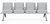 Aero Steel Public Beam Seating Series - 4-Seat Beam Seater in Gray Mist