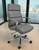 Rustic 8' Conference Table w/ 6 Gray Leather Chairs Set