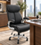 Real Leather Executive Office Chair with Flip Up Arms in Black
