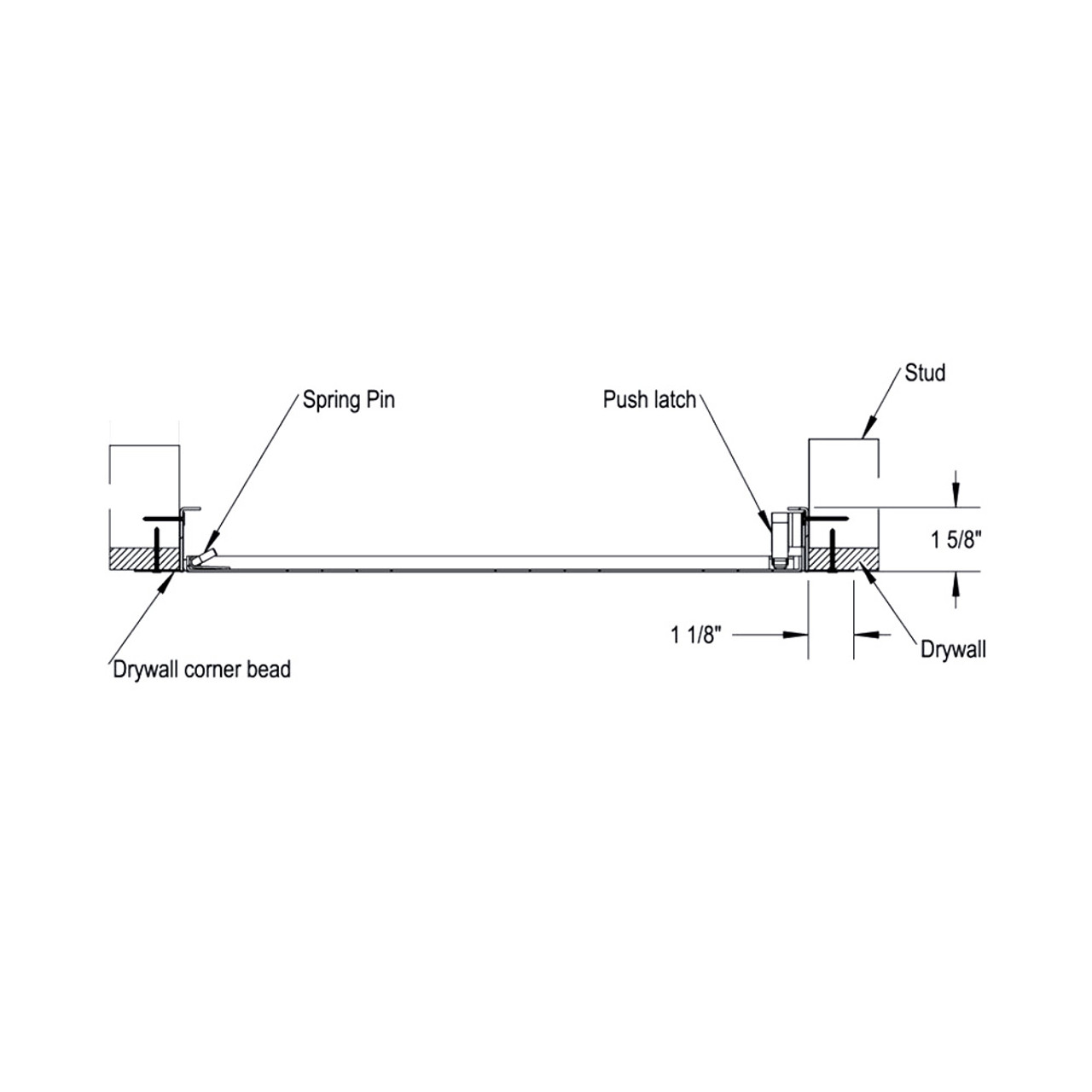 12 x 16 Concealed Touch Latch Aesthetic Door With Mud In Flange California Access Doors