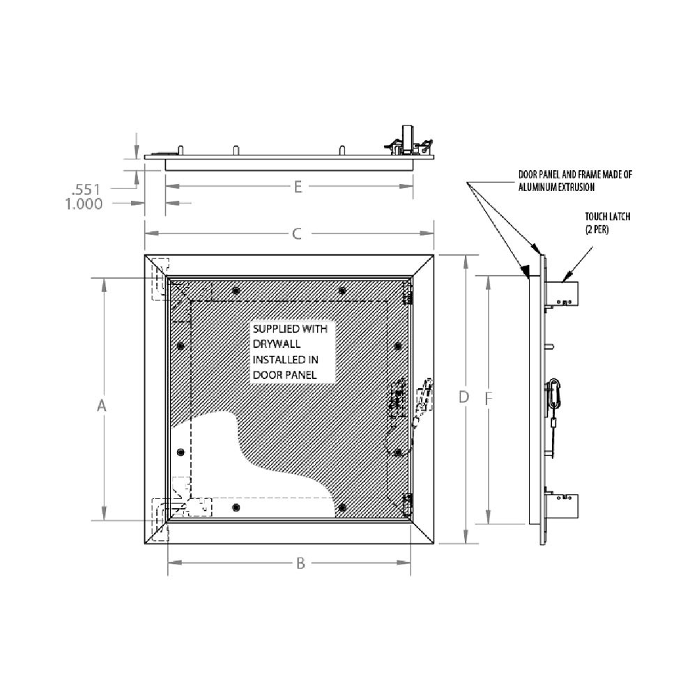 DW-5058-1 Access Door 24x24 Recessed with 