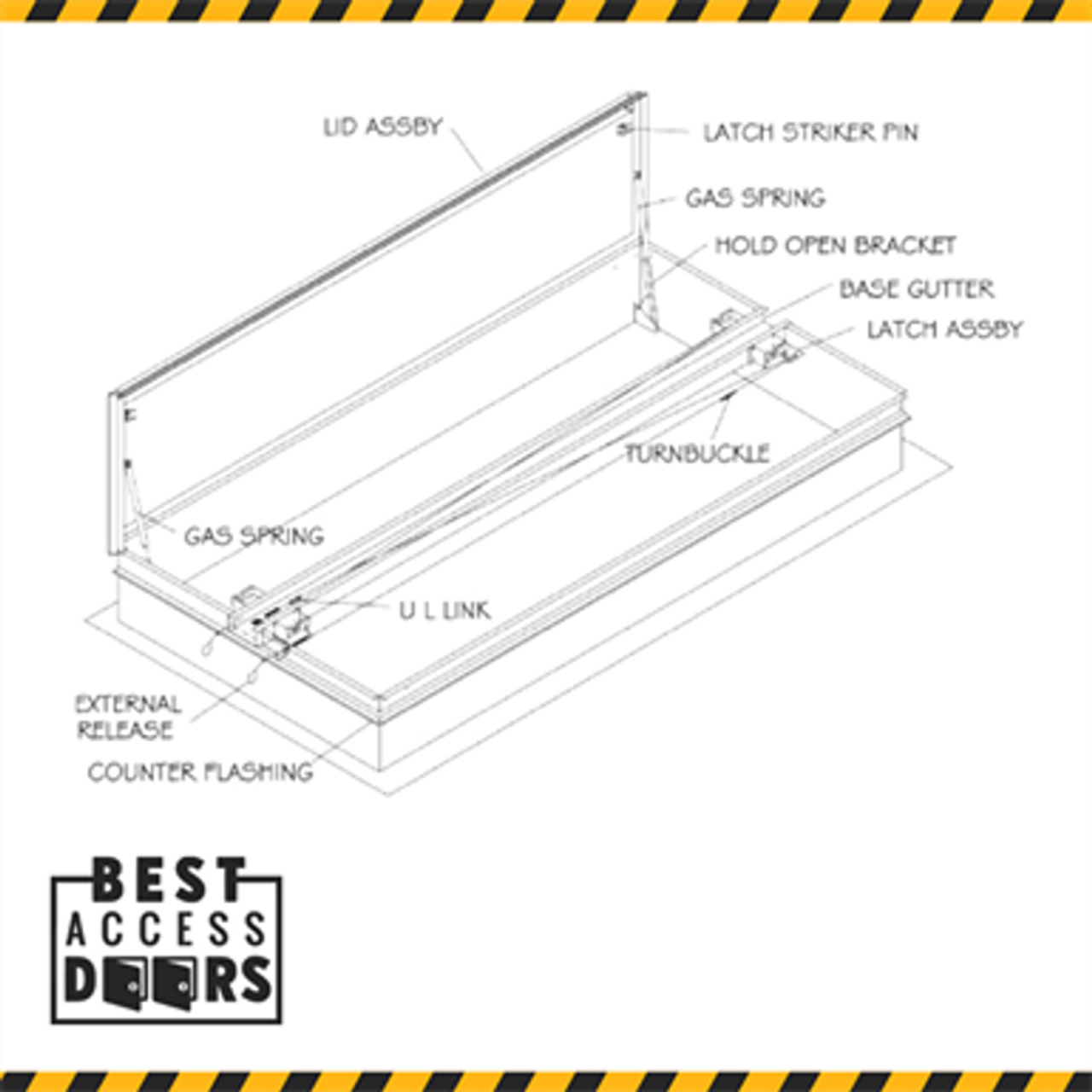 48" x 96" Galvanized Smoke Vent - Double Leaf