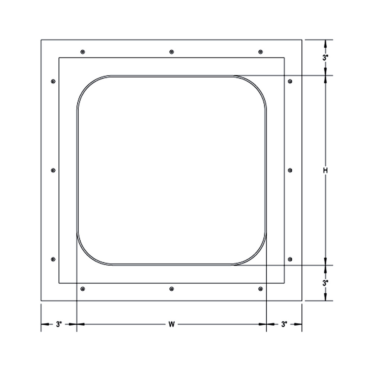 12" x 12" Fiberglass Reinforced Gypsum Access Door - Radius Corners