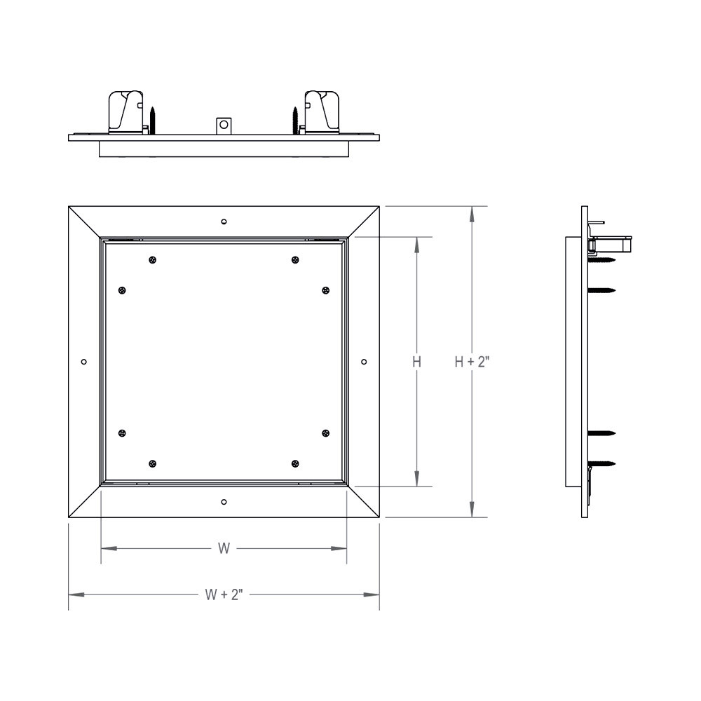 18" x 18" Recessed 5/8" Aluminum Access Door With Hidden Flange