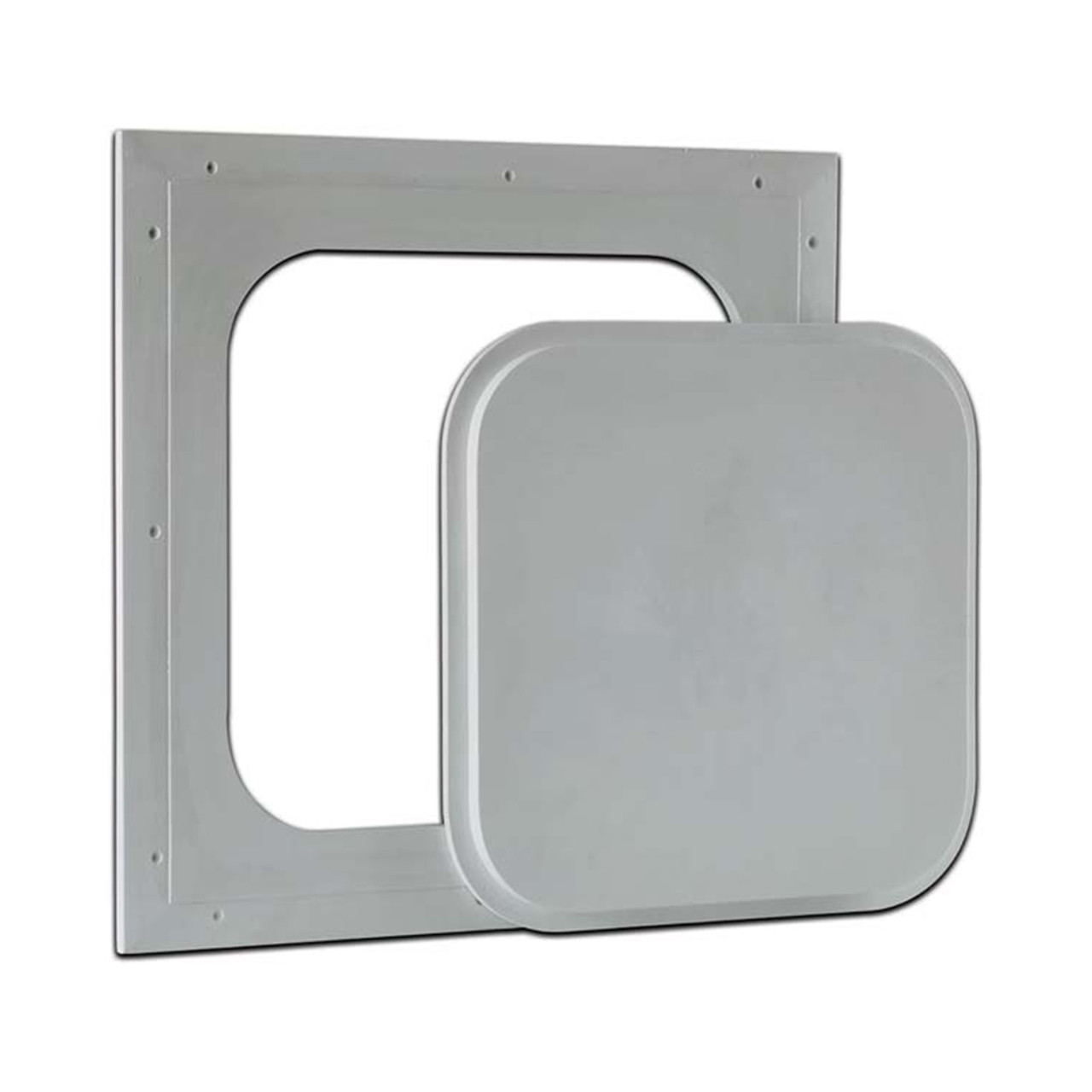 9" x 9" Glass Fiber Reinforced Cement Radius Corner Access Panel for Exterior Ceilings