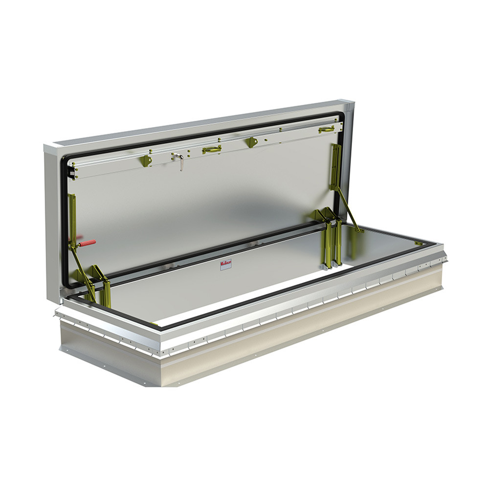 30" x 96" Thermally Broken Service Stair Roof Hatch - Aluminum