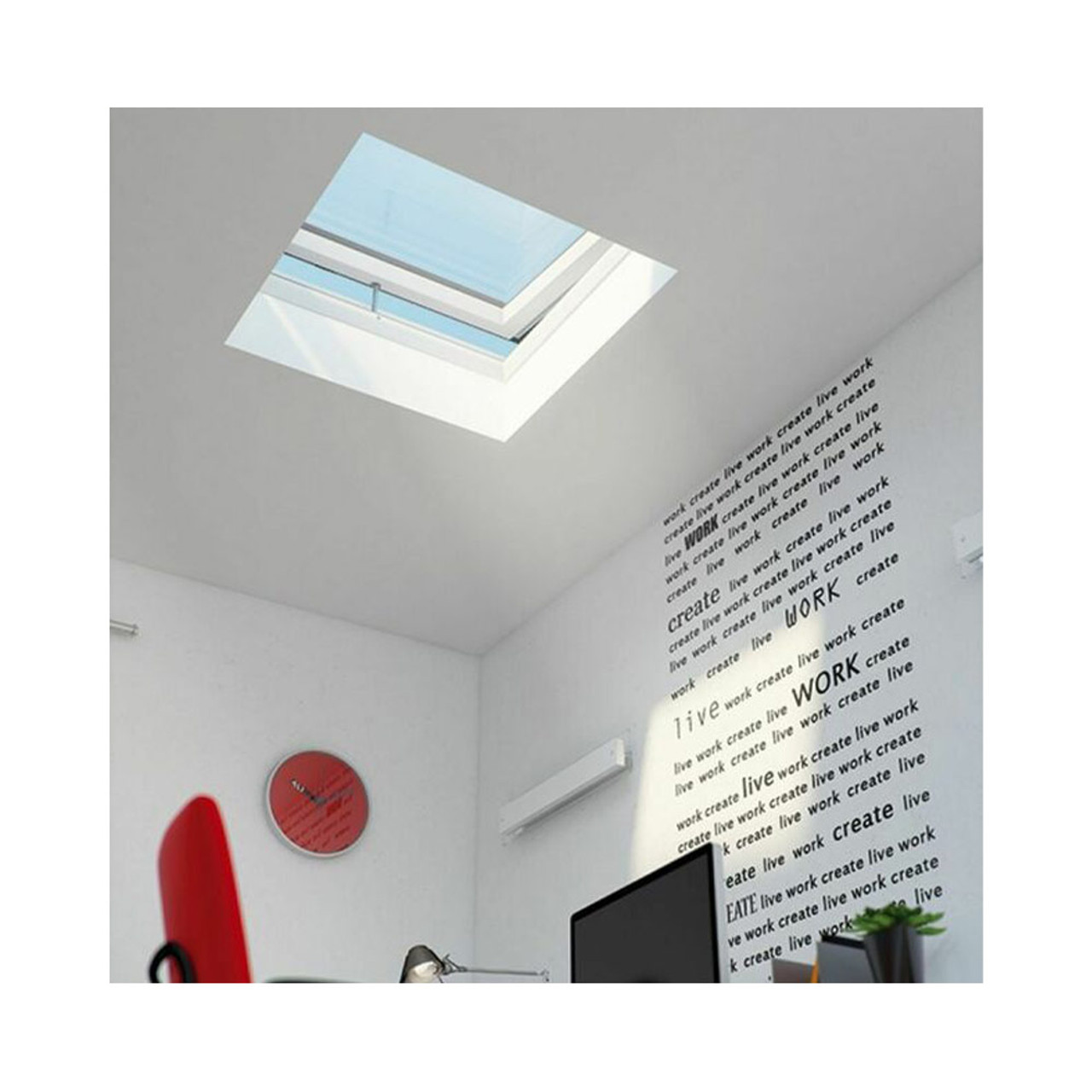 48" x 48" Manual Vented Flat Roof Deck-Mount Skylight