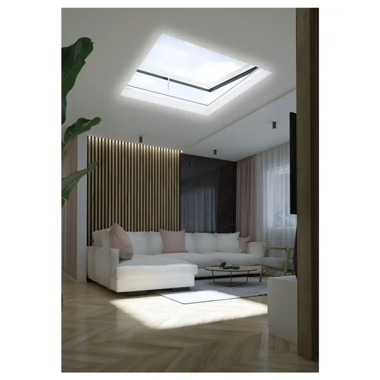 22" x 46" Solar Venting Curb-Mount Skylight Laminated Glass