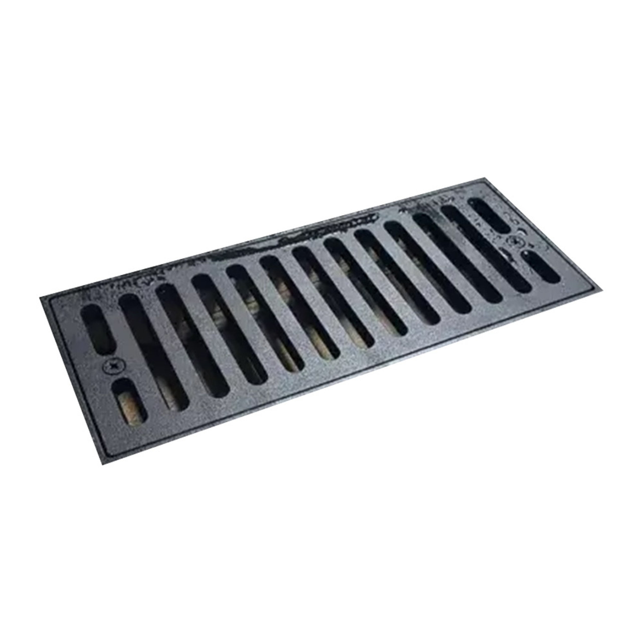 4" x 10" Flush Mount Floor Vent w/ Linear Slots - Black
