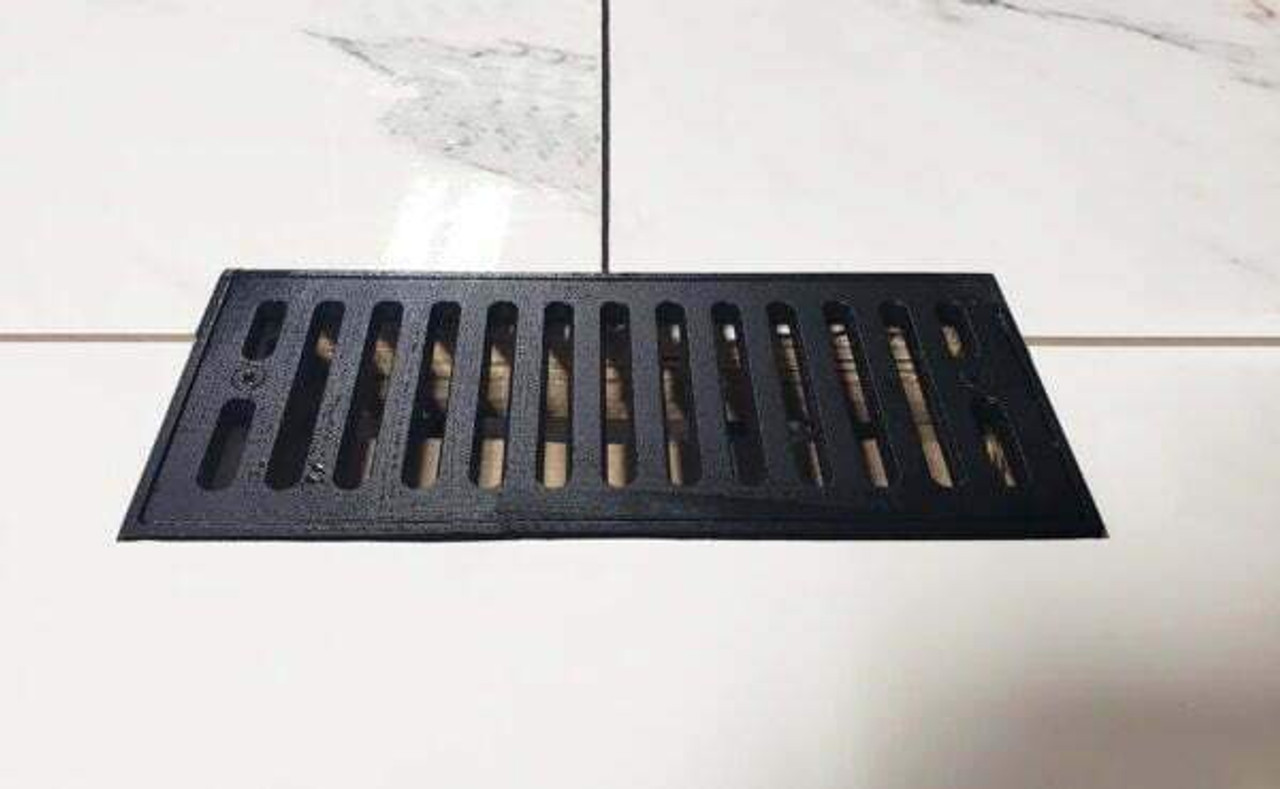 4" x 10" Flush Mount Floor Vent w/ Linear Slots - Black