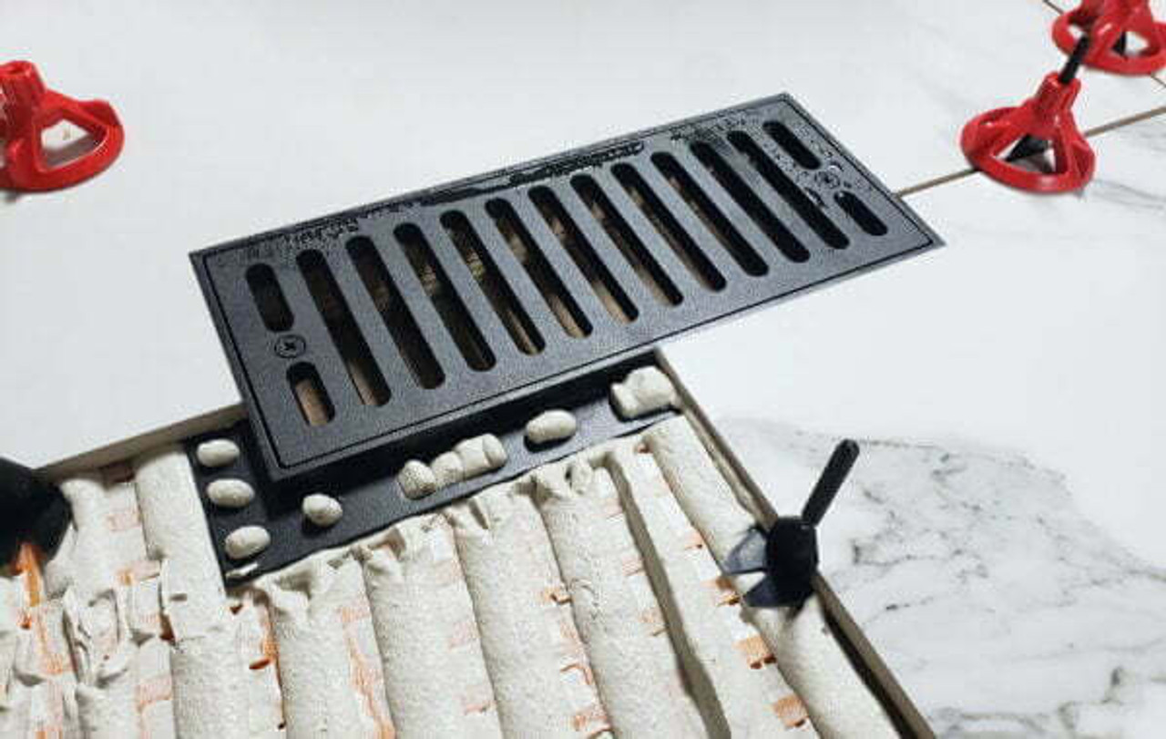 4" x 10" Flush Mount Floor Vent w/ Linear Slots - Black