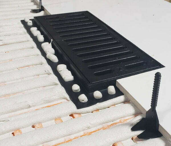 4" x 12" Flush Mount Floor Vent w/ Linear Slots - Brown